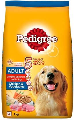 PEDIGREE Adult Dry Dog Food Chicken & Vegetables, Chicken, Vegetable 1 kg Dry Adult Dog Food