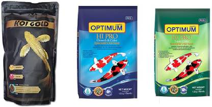 KOI GOlD koi Food 1.5KG +koi carp Food 1.5kg+KOI Gold 1kg-for Fast Growth & Fast Color 3 kg (3x1 kg) Dry Adult, Young, Senior Fish Food