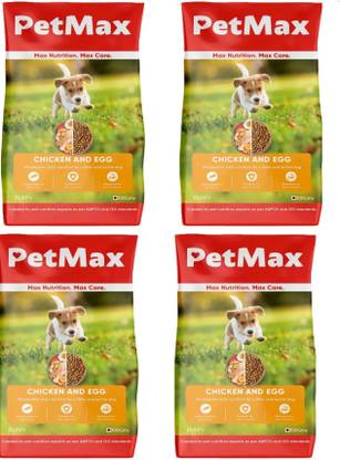 PETMAX Puppy Dry Dog Food | Chicken & Egg | Gluten Free |25% Protein for Optimum Growth Chicken, Egg 0.4 kg (4x0.1 kg) Dry Adult Puppy Food