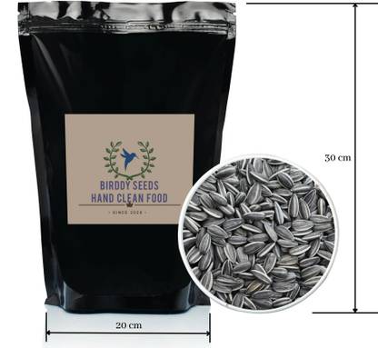 Birddy Seeds Strip Sunflower Seeds for Parrot Fruit 1 kg Dry Adult, New Born, Young Bird Food