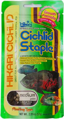 hikari fish food Cichild Staple Net Wt :-57gm Medium Pellet, 0.057 kg Dry Senior Fish Food