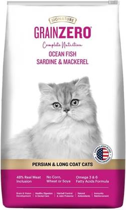 SIGNATURE Grain Zero Signature Persian And Long Coat Cat Dry Food Fish 1.2 kg (2x0.6 kg) Dry Adult Cat Food