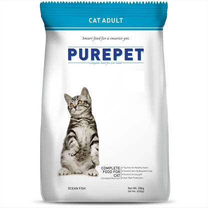 purepet Adult Dry Cat Food Ocean Fish Flavour, 20 kg Pack Fish 20 kg Dry Adult Cat Food