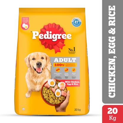 PEDIGREE 100% Nutrition Chicken, Egg, Rice 20 kg Dry Adult Dog Food