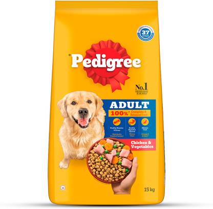 PEDIGREE Adult Chicken, Vegetable 15 kg Dry Adult Dog Food