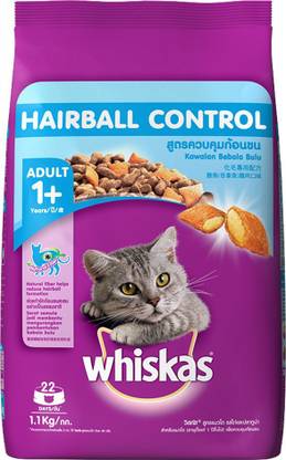 Whiskas Adult (+1 Year) Hairball Control Tuna, Chicken 1.1 kg Dry Adult Cat Food