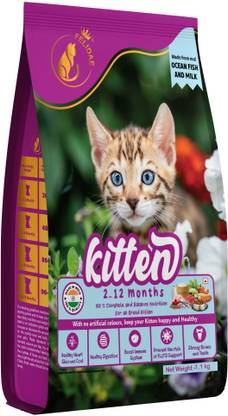 Felidae FELIDAE KITTEN (ocean fish & milk) 1.1 KG Fish 1.1 kg Dry New Born, Young Kitten Food
