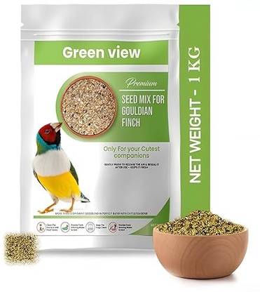 Green view Premium Seed Mix for Gouldian Finch Net Weight 1KG Oats 1 kg Dry Adult, New Born, Senior, Young Bird Food