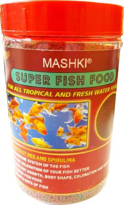 MASHKI SuperMix of Fast Red & Spirulina with Xtra Vitamins & Minerals for all Fishes Fish 0.18 kg Dry Adult, New Born, Senior, Young Fish Food