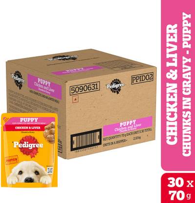PEDIGREE Gravy Chicken, Liver 2.1 kg (30x0.07 kg) Wet Young Dog Food