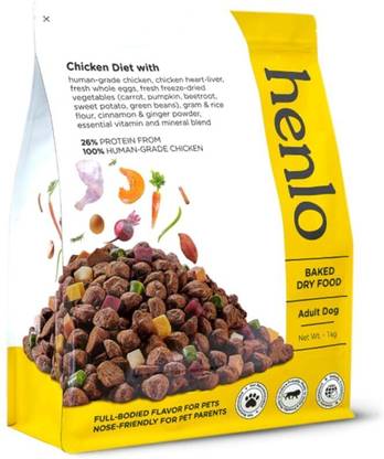 Henlo Henlo Baked Dry Dog Food for Adult Dogs | 1 kg Dry Adult Dog Food