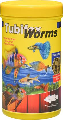 STAR FARMS TubifexWorms, 25grams, Naturally Freezed dried fish food for all Tropical Fishes Mealworm 0.025 kg Dry Adult, Young, New Born, Senior Fish Food