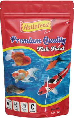 Hallofeed 200 gm PREMIUM FISH FOOD Fish 0.2 kg Dry Adult Fish Food