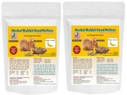 Herbal Sinovet India Banana Flavour Rabbit Feed pellets, ISO(9001-2015) certified Rabbit 1 kg Dry New Born Rabbit Food