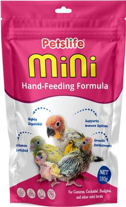 Petslife Mini Hand Feeding Fomula Bird Food - 180g Nuts 0.18 kg Dry New Born Bird Food