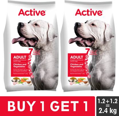 Active (2x1.2kg) Chicken and Vegetable 2.4 kg (2x1.2 kg) Dry Adult Dog Food