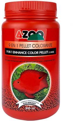 AZOO 9 In 1 Floating Type Enhanced Color Pellet (M Size) 900ml 0.9 l Dry Adult Fish Food