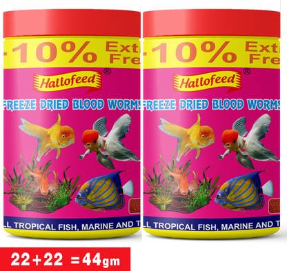 Hallofeed SPECIAL BLOOD WORMS 2*20gm 0.044 kg (2x0.02 kg) Dry Adult, Young, Senior Fish Food