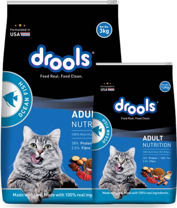 Drools 3+ 1.2 kg free Ocean Fish 4.2 Kg Dry Adult Cat Food