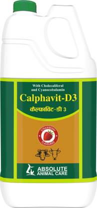 ABSOLUTE ANIMAL CARE Calphavit D3 5L | Premium Calcium Phosphorus & Multivitamin Tonic | Strawberry 5 kg Wet Adult, Young Cow Food