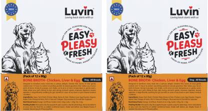luvin Luvin Chicken Bone Broth for Dogs- 80 ml Pack of 24 Chicken 1.92 kg (24x0.08 kg) Wet Adult, Senior, Young Dog Food