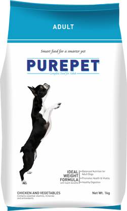 purepet Chicken and Vegetable 1 kg Dry Adult Dog Food