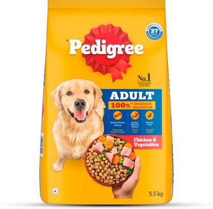 PEDIGREE 100% Nutrition Chicken, Vegetable 5.5 kg Dry Adult Dog Food