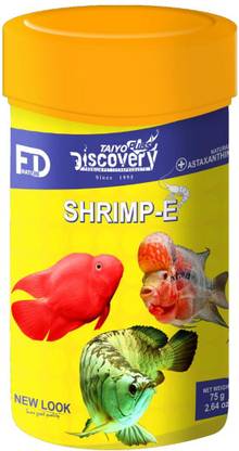 Taiyo Pluss Discovery SHRIMP-E 75 GM JAR Natural Fish Food Shrimp 0.075 kg Dry Adult, Young, Senior Fish Food
