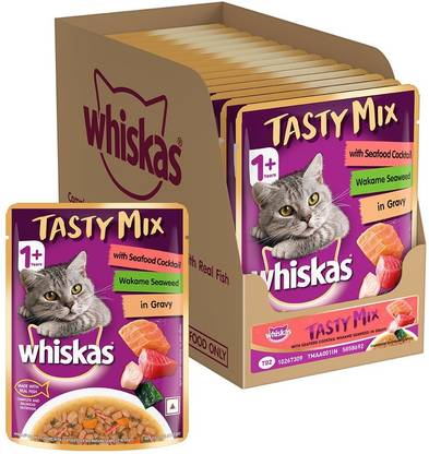 Whiskas Tasty Mix (1+ Years) Sea Food 980 g (14x70 g) Wet Adult Cat Food