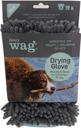 henry wag Microfibre Drying Glove | pet towels water absorbent | pet drying Grooming Gloves for Dog, Cat, Dog & Cat, Hamster, Rabbit