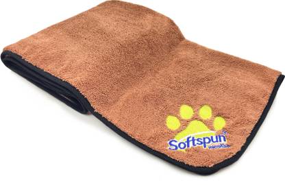 SOFTSPUN SOFTSPUN Microfiber Pet Towel 60x120 cms 1pcs 380gsm Brown! Grooming Gloves for Dog & Cat