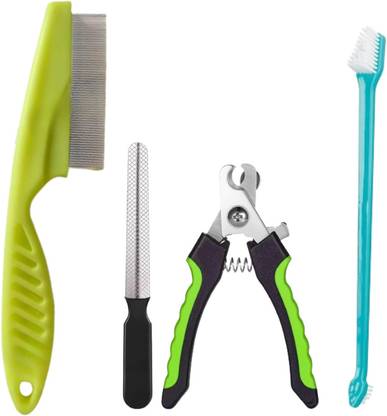 Pet Guard Combo of Dog Comb Nail Cutter Teeth Brush Set Grooming Gloves for Cat, Dog, Rabbit