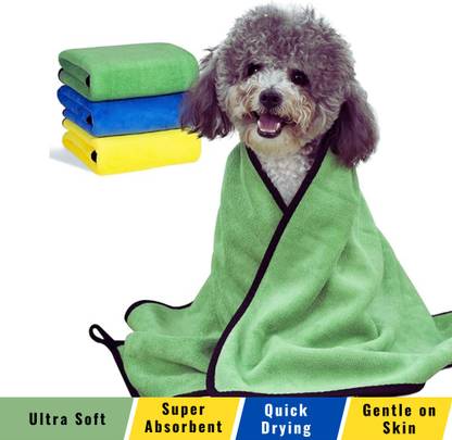 MICROSHINE Microfiber PET Towel Set For Dogs & Cats Grooming Gloves for Dog & Cat