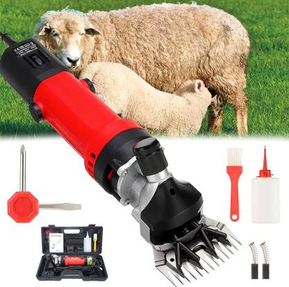 Kidoca 6 Speed Electric Sheep Hair Cutting Machine For Animal Pet Clipper Sheep Trimmer Red, Black Pet Hair Trimmer