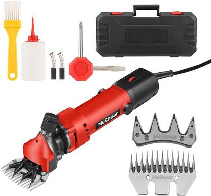MeShear 1200W Sheep/Goat/Animal hair cutting machine with 1 Extra Blade Red, Orange, Black Pet Hair Trimmer