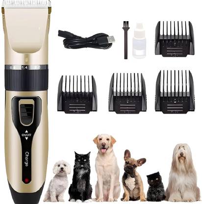Dominic Dog Shaver-Pet Clippers Low Noise Cordless with 4 Comb Guides Scissors Nail Trimmer 120 min  Runtime 4 Length Settings