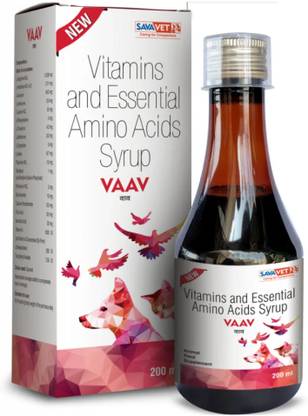 SAVA VET Vaav Syrup 200ml MultiVitamins and Essential Amino Acid for Dogs, Cats and Birds Pet Health Supplements