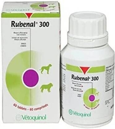 Vetoquinol Rubenal 300 60 Tablets for Dogs Pet Health Supplements