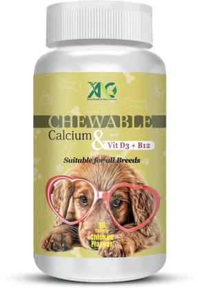 ANC Chewable Calcium Tablet Calcium for Dogs with Vitamin D3, B12, Chicken Flavour Pet Health Supplements