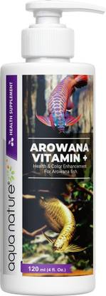 Aquanature Arowana Vitamin+ Health & Color Enhancement for Arowana Fish. (120ml) Pet Health Supplements