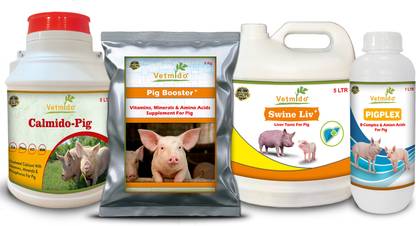 VETMIDO Growth Booster, Calcium, Liver Tonic & Vitamin B-Complex Supplement For Pig Pet Health Supplements