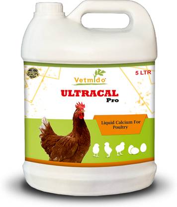 VETMIDO Ultracal Pro - Calcium Supplement for Poultry - 5 LTR Pet Health Supplements