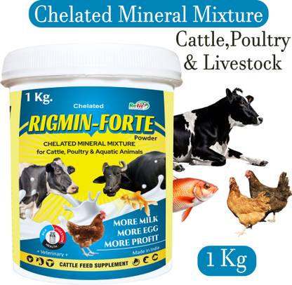 REFIT ANIMAL CARE Chelated Mineral Mixture Powder For Cow, Cattle, Goat & Farm Animal,Rigmin Forte Pet Health Supplements