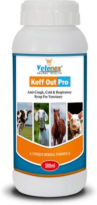 VETENEX Koff Out Pro - Anti-Cough, Cold & Respiratory Herbal Tonic for Cow, Goat, Pig Pet Health Supplements