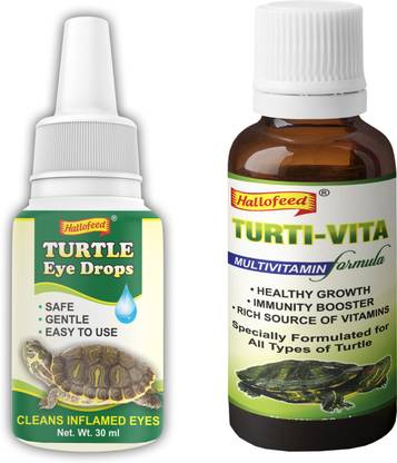 Hallofeed TURTLE MULTIVITAMIN & TURTLE EYE DROP Pet Health Supplements
