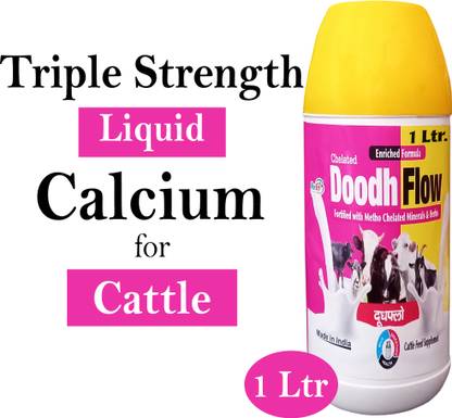REFIT ANIMAL CARE Triple Strenght Liquid Calcium For Cow, Cattle, Goat & Farm Animals, Doodhflow Pet Health Supplements