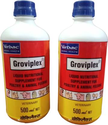 ADILAID Groviplex-Nutritional Supplement for Poultry and Animal Feed - 500ml (Pack of 2) Pet Health Supplements