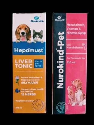 MANKIND Nurokind Pet Syrup 200ml Hepamust Syrup for Dog & Cat 200ml Pet Health Supplements
