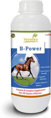 VETMIDO B-Power - Vitamin B Complex Supplement For All Classes of Horses - 1 Ltr Pet Health Supplements