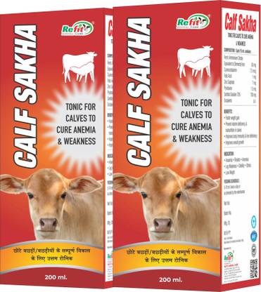 REFIT ANIMAL CARE Calf Growth Tonic Liquid Feed Supplement Syrup Set of 2, 200ml X 2 = 400 ml Pet Health Supplements
